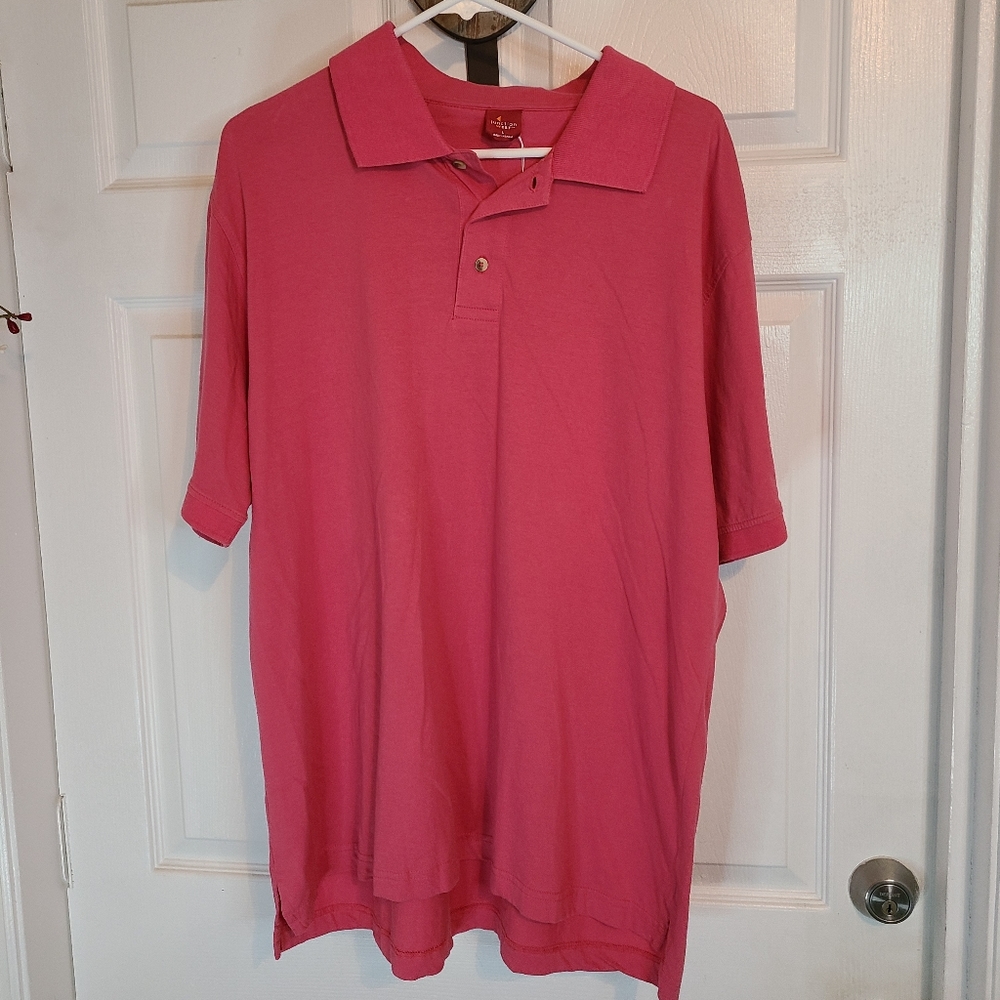 (403) Junction West Men's Classic Short Sleeve Polo Shirt, Size: L Color: Pink